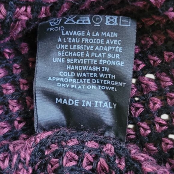 Isabel Marant Burgundy Linen-Cotton Looseweave Oversized Poncho Sweater size S/M - Picture 7 of 12